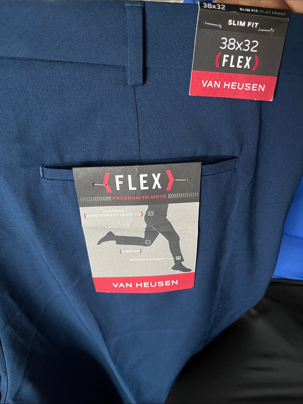 Van Heusen Flex Slim Fit Dress Pants in Navy